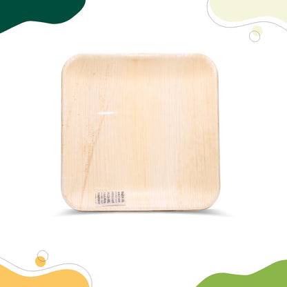 Organic Palm Leaf Square Plate-10 Inch