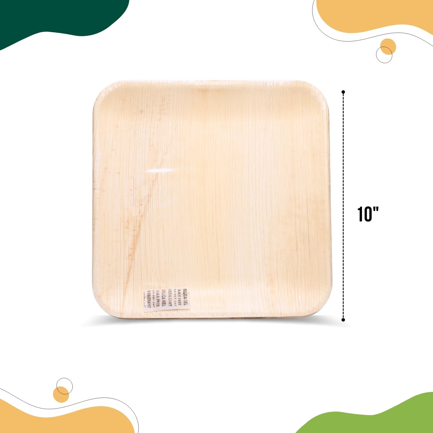 Organic Palm Leaf Square Plate-10 Inch