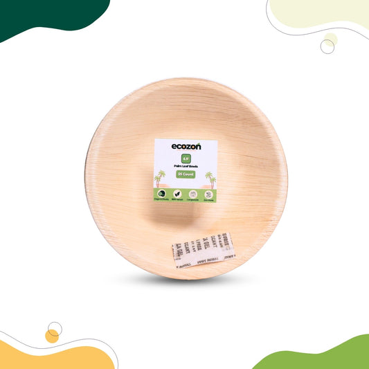 Organic Palm Leaf Square Flat Plate-6 Inch