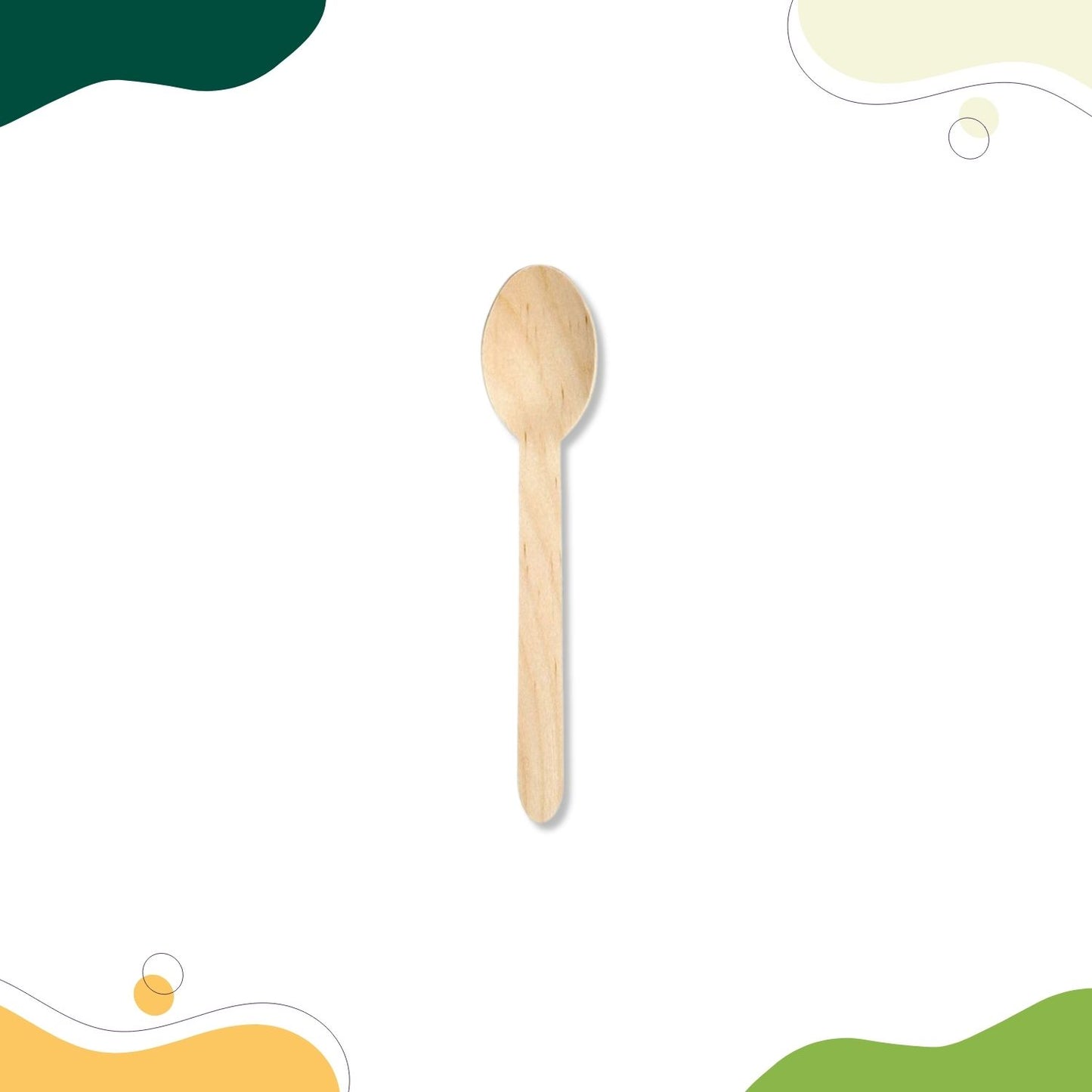 Organic Palm Leaf Birchwood Spoon-6.5 Inch(50 Pieces)