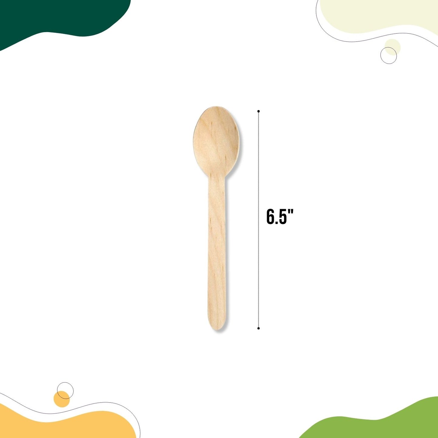 Organic Palm Leaf Birchwood Spoon-6.5 Inch(50 Pieces)