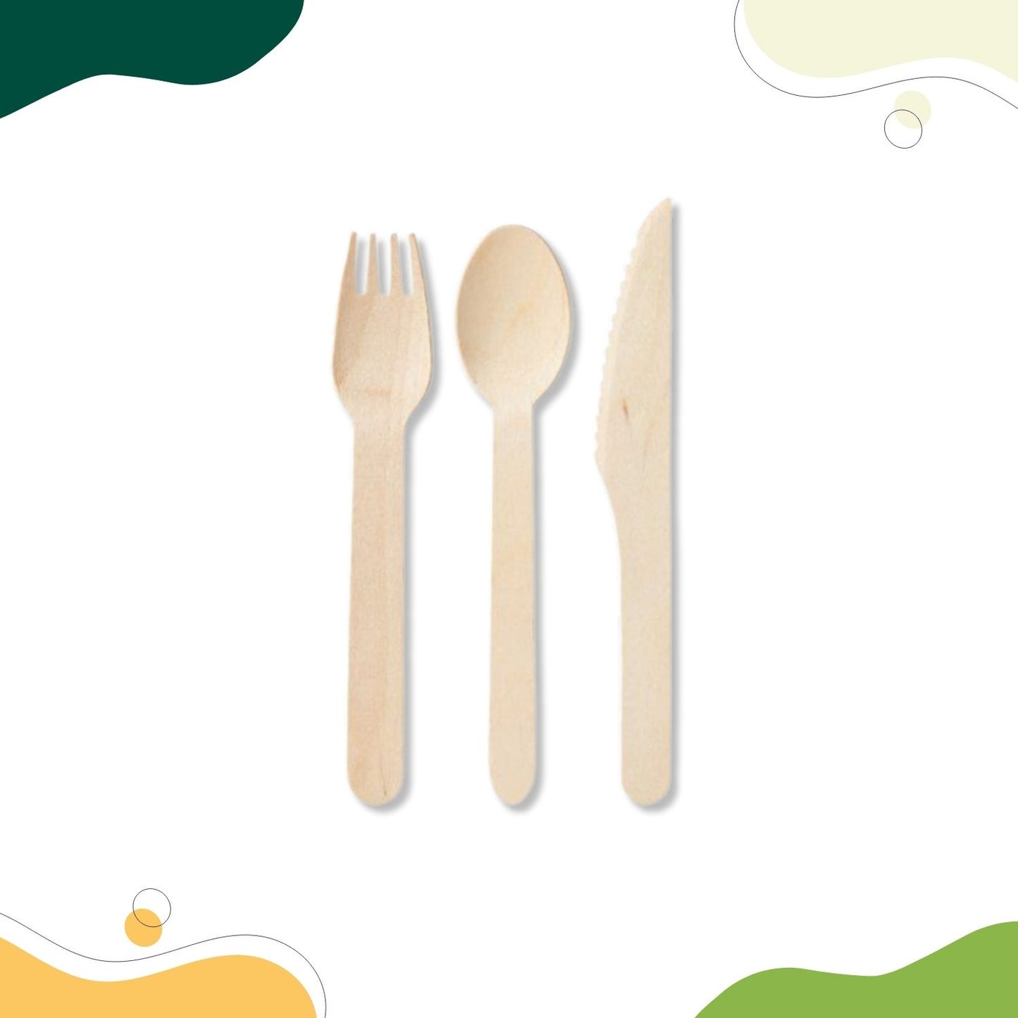 Organic Palm Leaf Birchwood Cutlery-6.5 Inch(150 pieces)