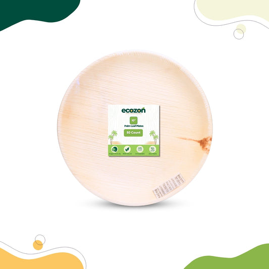 Organic Palm Leaf Round Plate-7.5 Inch